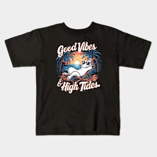 good vibes & high tides Kids T-Shirt